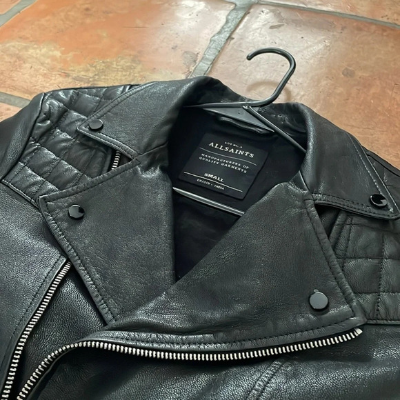 ALLSAINTS All Saints Kushiro Leather Biker Jacket Size Men's Small MSRP$670 - Picture 9 of 16